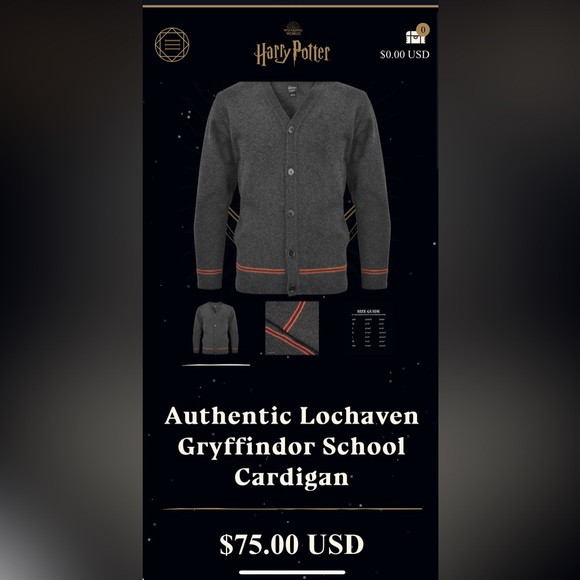 Harry Potter Gryffindor Cardigan Sweater Women’s Size Small Wool Gray EUC - Picture 6 of 6